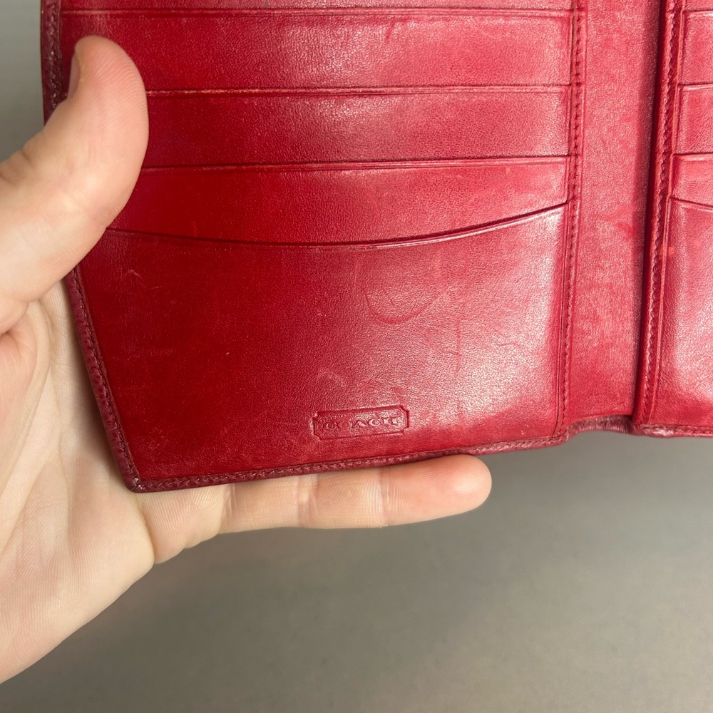Rare Vintage Coach Red Madison Kisslock Wallet - Picture 3 of 4